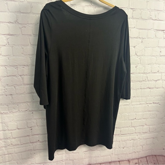 Tahari New My Perfect Shap V neck pima cotton top size 1X plus gothic chic - Picture 5 of 8